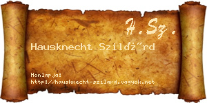 Hausknecht Szilárd névjegykártya
